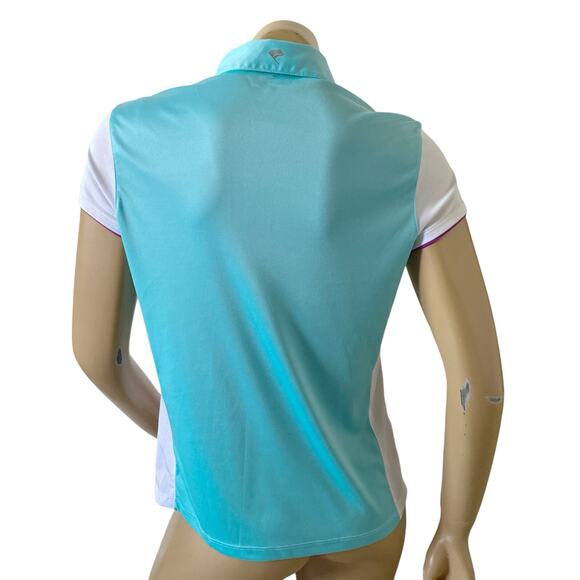 GOLF AMERICA Womens Size Medium Short Sleeve Collared Athletic Golf Polo Shirt - Picture 4 of 8